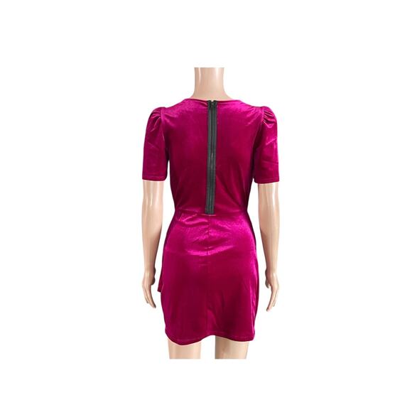 Wild Fable Fuchsia Velvet Mini Dress XS - Picture 3 of 5
